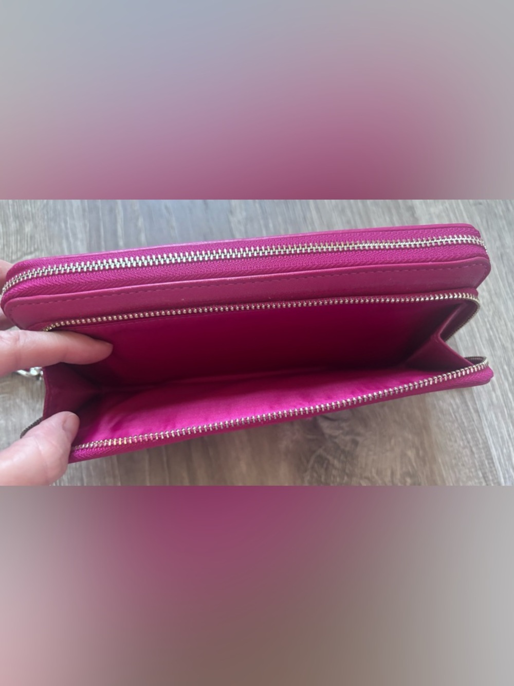 Coach Pink Zip-Around Leather Wallet - Picture 3 of 8